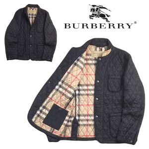 特大XL 極美品 BURBERRY BRIT ノバチェック 蓄熱保温 撥水防風 軽量 中綿キルティング ハーフコート ジャケット メンズ バーバリー 2412170