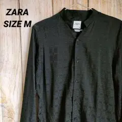 ZARA ザラ SLIM FIT ストレッチ レーヨン混 長袖 柄シャツ 38