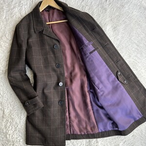 希少L2サイズ【至高の逸品】Paul Smith LONDON ポールスミス ウール 比翼 ステンカラーコート ロングコート XL ブラウン メンズ 近年モデル