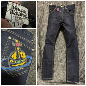 Vivienne Westwood MAN オーブペイント スキニーデニム 42