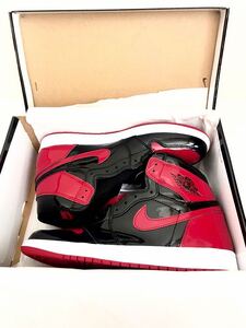 SNKRS購入 size11 NIKE AIR JORDAN 1 RETRO HIGH OG VASITY RED BLACK ヴァーシティーレッド エアジョーダン１ パテントレザー 赤 黒 29cm