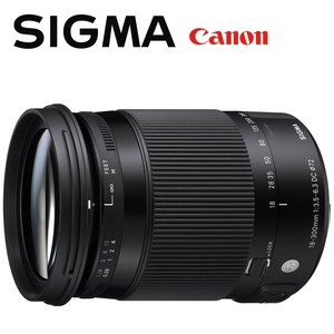 シグマ SIGMA 18-300mm F3.5-6.3 DC MACRO OS HS Contemporary Canon キヤノン用 EF-Sマウント 一眼レフ カメラ 中古