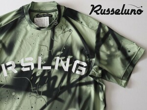 正規★RUSSELUNO ラッセルノ★S/S LOGO MOCKNECK SHIRT モックネック半袖シャツ5★L【RG-2320620】カーキ深緑【本物保証】店頭完売★レア