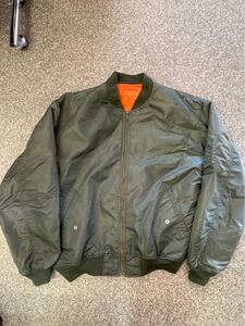 希少 XL MA-1 フライトジャケット ミリタリー ブルゾン　UNIQLO オールド　ユニクロ　OLD バータグ　古着　used カーキ　セージ　激レア