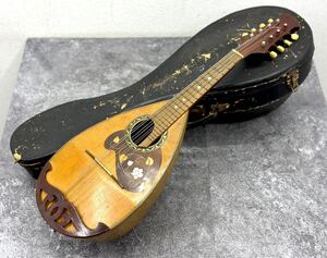 SUZUKI スズキ 鈴木 マンドリン 1887 No.201 螺鈿細工 mandolin ハードケース付 楽器■兵庫県姫路市から a0 24-3626