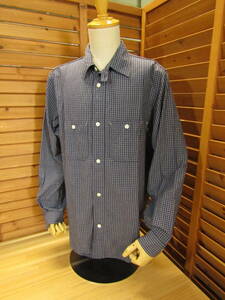 M1 △378【WORKERS ワーカーズ】日本製 MFG SHIRT COVERT CHECK 長袖 ワークシャツ ブルー系 SIZE 16 1/2 定価16,500円