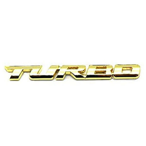 エンブレム TURBO ステッカー パーツ 車 立体 カスタム 汎用 メタル 金属 3D ドレスアップ Eタイプ ゴールド