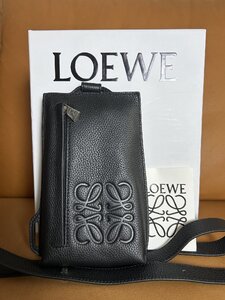 新品同様 LOEWE/ロエベ　 Tポケット スリングバッグ/ボディバッグ 　バーティカル ソフトグレインカーフ　ブラック