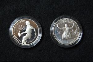 アメリカ 1ドル 銀貨 1996年 プルーフ アトランタ五輪 オリンピック テニスアトランタオリンピック記念1ドル2点セット 銀貨