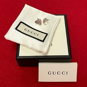 極 美品 保存箱 保存袋付 GUCCI グッチ ブラインドフォーラブ ハート モチーフ シルバー925 ピアス アクセサリー シルバー 19409