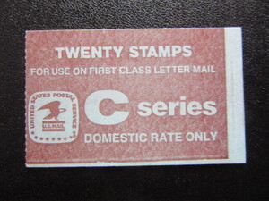 アメリカ切手帳　 C seris FOR USE ON FIRST CLASS LETTER MAIl DOMESTIC RATE ONLY　 24枚 未使用 