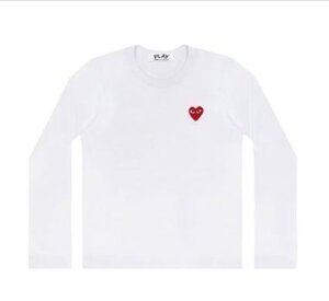 Ｓサイズ　COMMEdesGARCONS PLAY T　シャツ長袖 赤ロゴ　コムデギャルソン