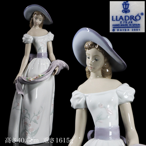 ◇雅◇ LLADRO リヤドロ 「かぐわしき花」 フィギュリン 高さ40.5cm/1615g 陶器人形 置物 保証 /FT.24.6 [K15] OS