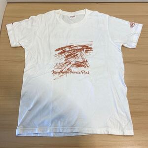 PAPAS パパス Tシャツ ホワイト 半袖 馬 2014.5.18 PAPAS ISLAND RUN 記念Tシャツ おしゃれ ファッション (★)