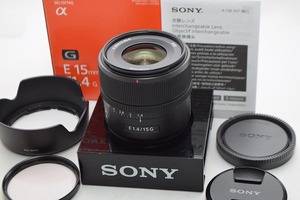 美品★SONY ソニー E 15mm F1.4 SEL15F14G★元箱付・レンズフード付・おまけ付