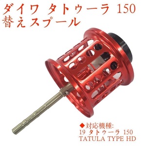 赤色　リールスプール For ダイワ 19 タトゥーラ 150 TATULA TYPE HD 浅溝スプール ベイトリール 替えスプール 金属製 軽量 ベイトフィネス