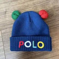 POLO みみ付きニット帽 46〜50cm アクリル100%