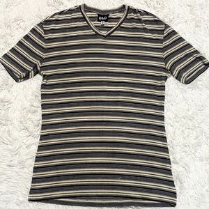 美品●DOLCE＆GABBANA ドルチェ＆ガッバーナ 半袖シャツ ボーダー Tシャツ トップス カットソーD＆G ドルガバ ストレッチ 清涼感 春夏◎