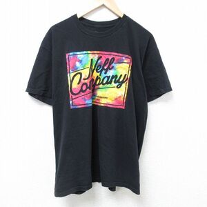 XL/古着 半袖 Tシャツ メンズ ネフ 大きいサイズ コットン クルーネック 黒 ブラック 24may22 中古