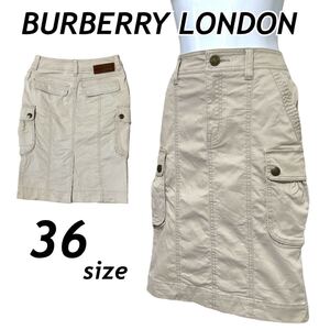 BURBERRY LONDON バーバリー ロンドン レディース スカート 36 カーゴ タイト 肘丈 B1S13-541-40 三陽商会 ベージュ系 (A44)★