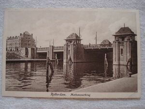 【絵葉書1枚】 Rotterdam - Mathenesserbrug /Artur Klitzsch /オランダ 戦前 ロッテルダム ヴィンテージ 橋梁 ハガキ 19-Nr.624