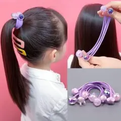 キッズヘアアクセサリ 髪飾り ヘアゴム 子供 女の子(ピンク)