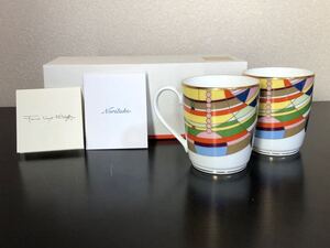 Noritake ノリタケ FRANK LLOYD WRIGHT フランク ロイド ライド マーチバルーン 金彩 マグカップ 2客