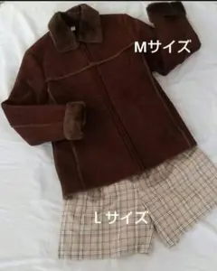 UNIQLO スエードジャケット M + ショートパンツ チェック柄 Ｌ セット