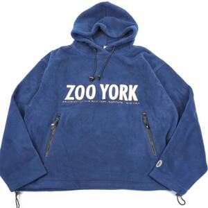 M ZOO YORK パーカー フルジップポケット フリース ネイビー 長袖 リユース ultrampa pa0486