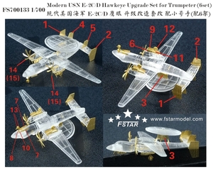 FS700133 1/700 現用 アメリカ海軍 E-2C/D ホークアイ エッチングパーツ 6機入