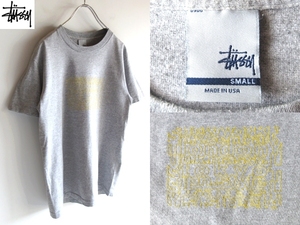 希少 USA製 ビンテージ STUSSY ステューシー TOKYO LONDON NEWYORK ロゴ/都市名プリント Tシャツ 半袖カットソー S グレー ネコポス対応