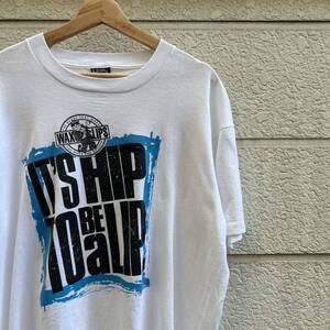 90s USA製 白 プリントTシャツ 半袖Tシャツ SCREEN STARS スクリーンスターズ WAX LIPS アメリカ製 古着 vintage ヴィンテージ XLサイズ