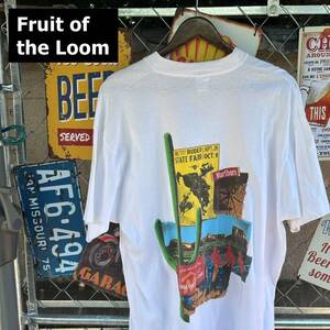 Fruit of the Loom フルーツ オブ ザ ルーム 90s マルボロ 白tシャツ サイズXL バックプリント 染み込み ポケT ワンポイント 10268