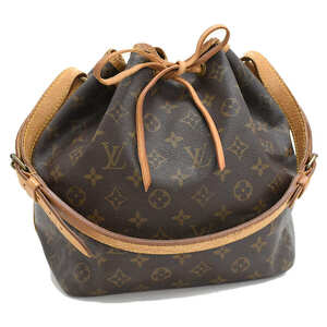 1円 ◆定価15万 LOUIS VUITTON ルイヴィトン ショルダーバッグ プチノエ M42226 モノグラム ブラウン◆E.Cssl.zE-15