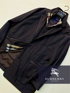 X18 未使用級最高峰2wayベストのみ着用定価18万●BURBERRY LONDON●ステンカラージップアップ　バーバリーコート メンズ 本革レザー