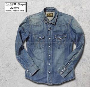 ■ nano・universe 別注 wrangler ラングラー 27MW デニムウエスタンシャツ(S) ■