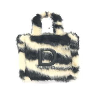 美品◆Drawer ドゥロワー 22AWノベルティ トートバッグ◆ ブラック/ホワイト フェイクファー ゼブラ柄 レディース bag 鞄