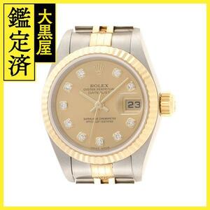 K番　ROLEX　ロレックス　デイトジャスト 　79173G　シャンパンゴールド文字盤　10Pダイヤモンド　イエローゴールド/ステンレス　【430】