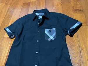 ブラックレーベルクレストブリッジ　黒　半袖シャツ　b601