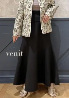 IENA別注　人気品【venit】美シルエット　シルク混　ダブルフェイススカート