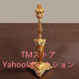 金剛杵 密教法具 3面憤怒尊 降魔杵 三鈷杵魔除け お守り どっこ 寺院仏具 手道具総高22cm