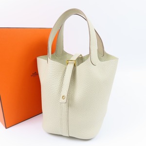 42641★1円スタート★HERMES エルメス 極美品 ピコタンロックPM GD金具 23年製 ハンドバッグ トリヨンクレマンス べトン U刻印