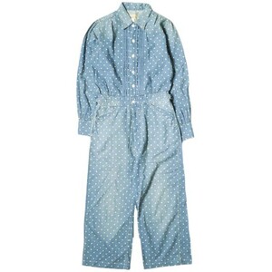 RRL ダブルアールエル Polka Dot Jumpsuit ポルカドットジャンプスーツ 282785989001 1 Indigo オールインワン Double RL レディース