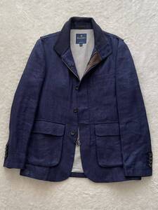 Brooks Brothers sizeS リネン ハイネックジャケット ネイビー メンズ 春夏 ブルックスブラザーズ