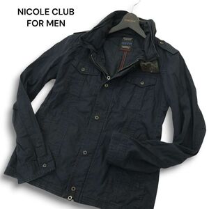 NICOLE CLUB FOR MEN ニコルクラブ フォーメン 通年 襟ワイヤー★ ミリタリー ジャケット Sz.S～M位 メンズ ネイビー　A5T00240_1#O