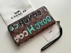 【新品】COACHI コーチ 長財布 シグネチャーストラップ付き