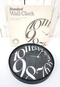 レトロインテリア　＊FrancFranc フランフラン＊Standard WALL CLOCK 壁掛け時計　ウォールクロック 　ブラック/ホワイト＊MODEL 32-1 