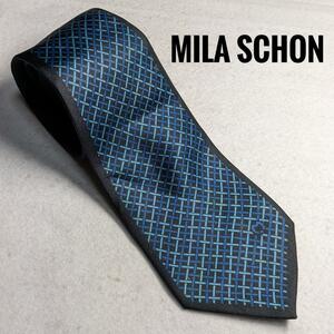 ネクタイ Mila schon 約8.4㎝ ブルー C 785 ■