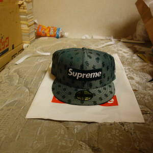 supreme 18aw monogram box logo new era green 7 1/4