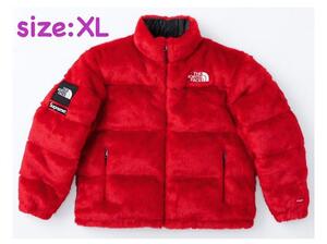 Supreme North Face Faux Fur Nuptse red XL シュプリーム ノースフェイル ファー ヌプシ ダウンジャケット